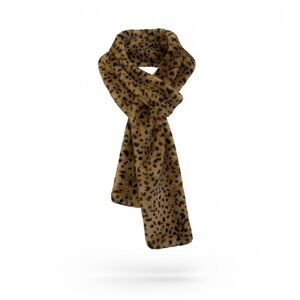 Vintage Leopard Print Faux Fur Scarf